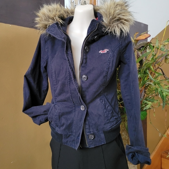 Hollister Jackets & Coats Vintage Hollister Coat Cropped Navy Parka